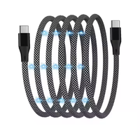 Câble USB Type C vers Type C de haute qualité 60W à charge super rapide pour téléphone portable PD 3A, câble de transfert de données en nylon USB Type C