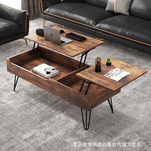 Wooden Coffee Table With Height <b>Adjustment</b> Nordic Style Living Room Furniture Dual Purpose <b>Office</b> <b>Desk</b> For Home Use - Product Image 3