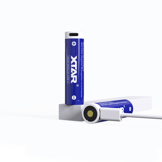 XTAR Battery Manufacturer High Quality Cell Type C Rechargeable Li-ion 18650 3500mAh USB-C Battery for Flashlight Headlamp