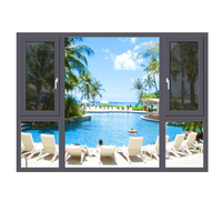 Ventanas abatibles de aluminio con aislamiento térmico de doble acristalamiento moderno de Beigeman, eficiencia energética para casa, Villa, piso, ventana de techo