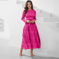 Robe plissée à volants 3D motif feuille pour femme, élégante, coupe trapèze, livraison rapide, par excellence en matière de mode