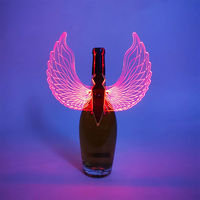 Ailes d'ange en acrylique LED pour bouchon de bouteille, lumière stroboscopique rechargeable, accessoire d'ambiance pour Halloween, bar, club, fête
