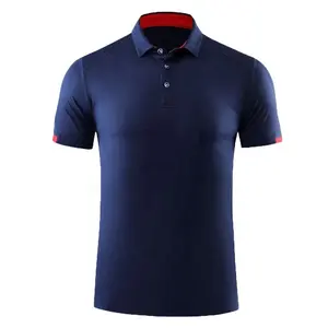 Повседневный однотонный мужской спортивный топ с логотипом на заказ, Высококачественная футболка с лацканами, тканые быстросохнущие рубашки поло для гольфа