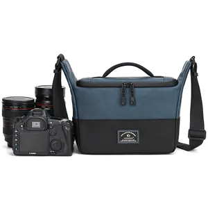 Toptan fiyat yeni moda taşınabilir şık tasarımcı kamera Tote çanta su geçirmez PU deri kamera kılıfı için Canon eos 5d Mark iv