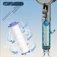 Pommeau de Douche Filtrant Pressurisé pour Chauffe-Eau, Élimination du Chlore, Portable, Économiseur d'Eau, Finition Nickel Moderne, Idéal Hôtels et Appartements
