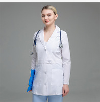 Coton populaire 35% Polyester 65% tissu hôpital conception blanc infirmière laboratoire médical manteaux femmes infirmière uniforme