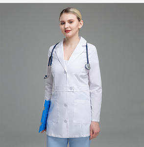लोकप्रिय कपास 35% पॉलिएस्टर 65% कपड़े अस्पताल डिजाइन सफेद नर्स मेडिकल लैब कोट महिला नर्स वर्दी - Product Image 5