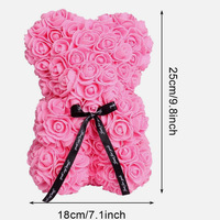 Hadiah beruang mawar bunga mawar Teddy Bear dengan kotak untuk wanita anak perempuan saya mencintaimu hadiah ulang tahun Hari Valentine buatan tangan