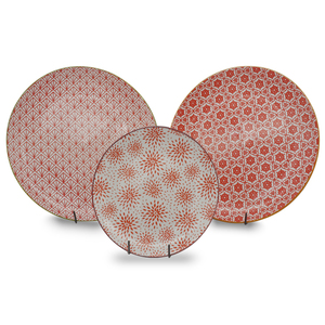 <span class=keywords><strong>Service</strong></span> de <span class=keywords><strong>vaisselle</strong></span> en porcelaine <span class=keywords><strong>rouge</strong></span> 10.5 "bon marché en vrac pour restaurant assiettes à dîner avec impression PAD - Product Image 6