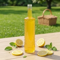 Bouteille à liqueur en verre gaufré de petite capacité 250 ml avec surface givrée, design moderne de luxe, bouchon à vis pour whisky, vodka et tequila