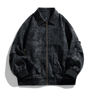 Nova Jaqueta de Motocicleta Reversível em Lona com Estilo Retro Americano, Gola Alta, Fechamento com Zíper, em Pele de Coelho e Couro de Ovelha - Product Image 6