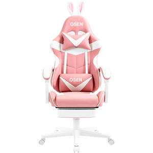 Appui-tête réglable de luxe personnalisé en gros Chaise de jeu ergonomique pivotante rose Bonjour Ordinateur Silla Gamer - Product Image 2