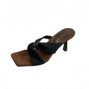 Mules à talon aiguille pour femme, à bout carré, avec bride tressée croisée, pour le quotidien - Product Image 6