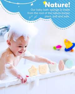 Esponja Konjac Orgánica Natural para Bebés, con Forma de Oso, para Baño Facial o Corporal, Ideal para Bebés y Niños Pequeños - Product Image 4