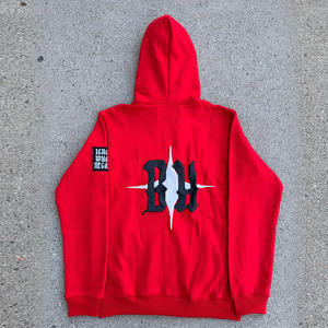 Sweat à capuche surdimensionné vintage du fabricant pour hommes fermeture à glissière complète avec motif imprimé houppette tissu éponge coupe hivernale - Product Image 4