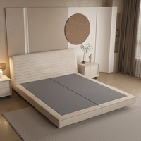Prix d'usine Tête de lit à plateforme avec rayures horizontales Lit d'hôtel Lits de luxe rembourrés en tissu moderne de qualité supérieure