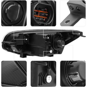 Nouveau 2014-2019 pour Kia Soul halogène phare assemblage boîtier noir 6000k couleur conduite tête lampe lumière 92101B2270 92102B2270 - Product Image 6