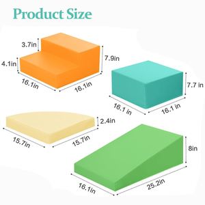 Équipement de jeu et d'activités pour enfants OEM, ensemble de 6 pièces en cuir PU souple, jouets d'escalade pour tout-petits, lavables, pour usage intérieur - Product Image 2
