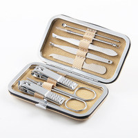 Ensemble de manucure et de pédicure en acier inoxydable Portable professionnel outil de ciseaux d'art d'ongle personnalisé Kit de coupe de pédicure de soins personnels