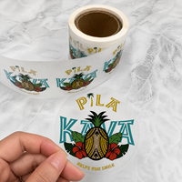 Autocollant transparent personnalisé avec logo, papier thermique adhésif en rouleau, étiquette pour bouteille de fruits, cosmétiques, soins de la peau, pot