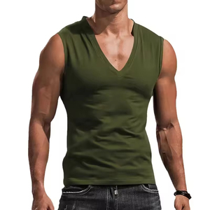 เสื้อกล้ามผู้ชายคอวีเรียบง่าย สไตล์ฟิตเนส ลดราคาสุดฮอตซัมเมอร์ 2026 - Product Image 3