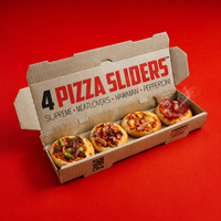 Solution personnalisée 3-en-1 pour la restauration rapide : Fabrication d'emballages alimentaires à emporter, boîte à mini-pizzas avec compartiment pour sauce.