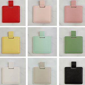 Ultra-Thin Compact Pocket <b>Mirror</b> Travel <b>Mirror</b> 6x6cm Mini Handheld Stainless Steel Unbreakable <b>Mirrors</b> with PU Leather Case - Product Image 4