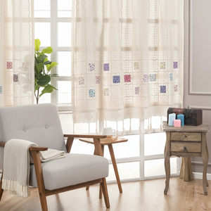 Authentic Patterned Patchwork Lace and Tassel Multi-Size <b>Curtain</b> Stylish Valance for Home Decor - Product Image 3