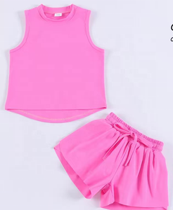 Conjunto Deportivo para Niñas DH ODM, Top de Cuello Alto y Pantalones Cortos con Cintura Elástica y Cordón Ajustable, en Nailon y Poliéster, Sin Mangas - Product Image 4