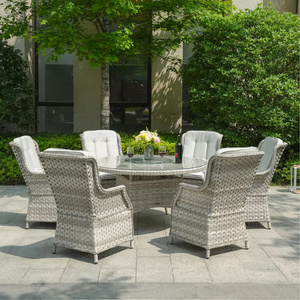 Set <span class=keywords><strong>Tavolo</strong></span> e Sedie da Ristorante in Rattan, Mobili da Giardino in Vimini, Poltrona <span class=keywords><strong>Grande</strong></span> da <span class=keywords><strong>Esterno</strong></span> con <span class=keywords><strong>Tavolo</strong></span> Rotondo - Product Image 2