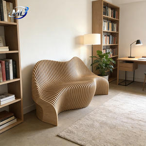 Banc de patio extérieur moderne de luxe en bois de frêne – Écologique, résistant aux UV, usage commercial pour centre commercial, parc, salle de sport, hôtel, école - Product Image 2