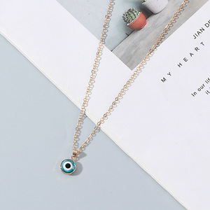 Collar de Cadena Dorada con Ojo Turco Azul para Mujer, Joyería al por Mayor - Product Image 3