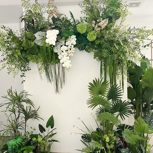 Suministros para <span class=keywords><strong>Flores</strong></span> de Boda, Producto Terminado, Planta Artificial Verde, Planta de Simulación, <span class=keywords><strong>Flores</strong></span> para Decoración de Fondo de Boda - Product Image 1