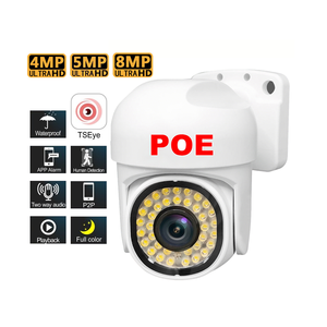 Cámara PTZ TSEye 4K POE con Visión Nocturna a Todo Color de 4MP, 5MP y 8MP, IP66 Impermeable, Seguimiento de Movimiento Humano, Audio Unidireccional, Gran Angular - Product Image 1