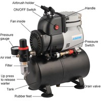 Compresseur d'air miniature AF189 pour la peinture sur modèle et le tatouage
