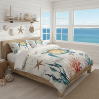 Housse de couette moderne rétro à motif de tortue de dessin animé, motif animal, imprimé en 3D, écologique, avec fond de bateau à voile de corail sous-marin, ensemble de literie