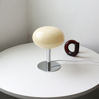 Lampe de table LED en verre pour décoration intérieure moderne de haute qualité, blanc chaud, alimentation AC/DC à intensité variable, garantie de 2 ans