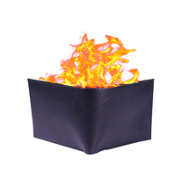 Desalen Accessoires de magie d'illusion scénique de haute qualité, Trucs de close-up, Portefeuille flamboyant, Magie du feu pour magiciens, en cuir