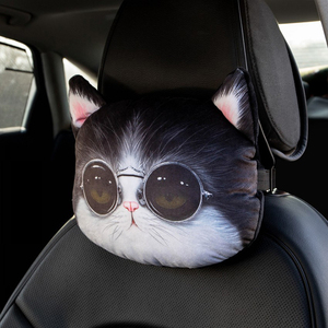 Almohada de Peluche para Reposacabezas de Coche 3D con Diseño de Dibujos Animados, Protección para el Cuello, Ventilación y Masaje, Accesorios Interiores para Asientos de Coche - Product Image 3