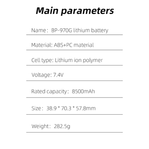 Batterie 8500mAh BP 970G BP-970G pour <span class=keywords><strong>Canon</strong></span> EOS <span class=keywords><strong>C100</strong></span> EOS <span class=keywords><strong>C100</strong></span> Mark II EOS C300 C300 PL GL2 XF100 XF105 BP-975 BP-945 - Product Image 5