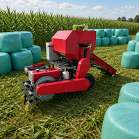 Enrouleur de balles compact à moteur diesel pour ensilage agricole, automatique, haute efficacité, usage intensif, professionnel
