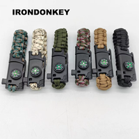 Bracelet de survie tactique IRONDONKEY pour secours d'urgence EDC, couteau en paracorde 550, fabricant de bracelets de survie