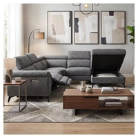 Canapé d'angle électrique en cuir et tissu, design européen moderne et luxueux, trois places, idéal pour les salons.