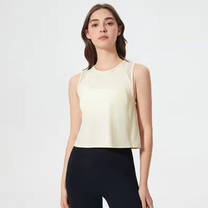 Completo Sportivo da <span class=keywords><strong>Donna</strong></span> Traspirante ad Asciugatura Rapida Elasticizzato Morbido Senza Cuciture Canotta e Maglietta per Corsa <span class=keywords><strong>Palestra</strong></span> Fitness Sport - Product Image 4