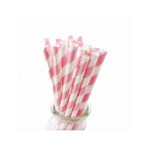 Pink And Gold Paper Straws 7 Inch Biodegradable Party Drinking Straws Fashionable Straight Pipe - Product Image 3
