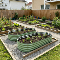 Jocreek Bac à potager surélevé en métal galvanisé durable et moderne, forme ovale