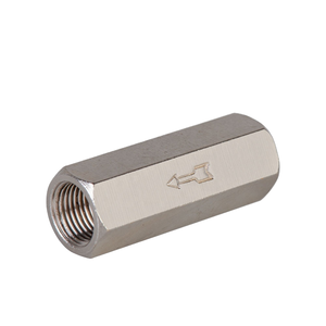 Válvula de Retención Neumática de Acero Inoxidable, Serie 1/8 Pulgadas, Rosca de Retorno de Aire, Unidireccional, Puertos Completos, Aplicación General - Product Image 1