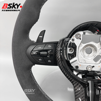 Volant en cuir suédé et fibre de carbone amélioré, compatible avec BMW F36 F30 F10 F15 F20 F22 F35 F18 F45M3 M5 E46 E87 E70 E90 E91
