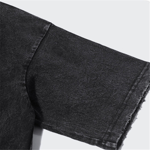 T-shirt à manches courtes rétro <span class=keywords><strong>noir</strong></span> pour homme, vente chaude - Product Image 3