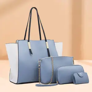 4 pcs 2021 Heißer verkauf Top Frauen Griff tasche Trapeze tasche set sac ein haupt femme Geldbörse Damen Taschen Handtasche set